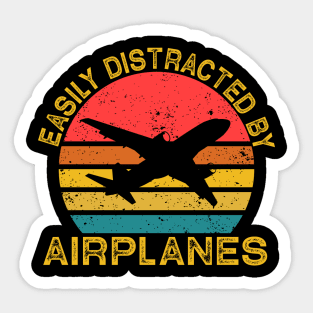 Easily Distracted By Airplanes Sticker